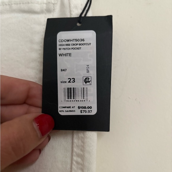 JOE'S JEANS cargo  Stretch rise crop Bootcut White. Size 23 (00) NWT - Picture 3 of 3